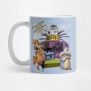 Sunset at the Dirge Hotel Collage Design Mug